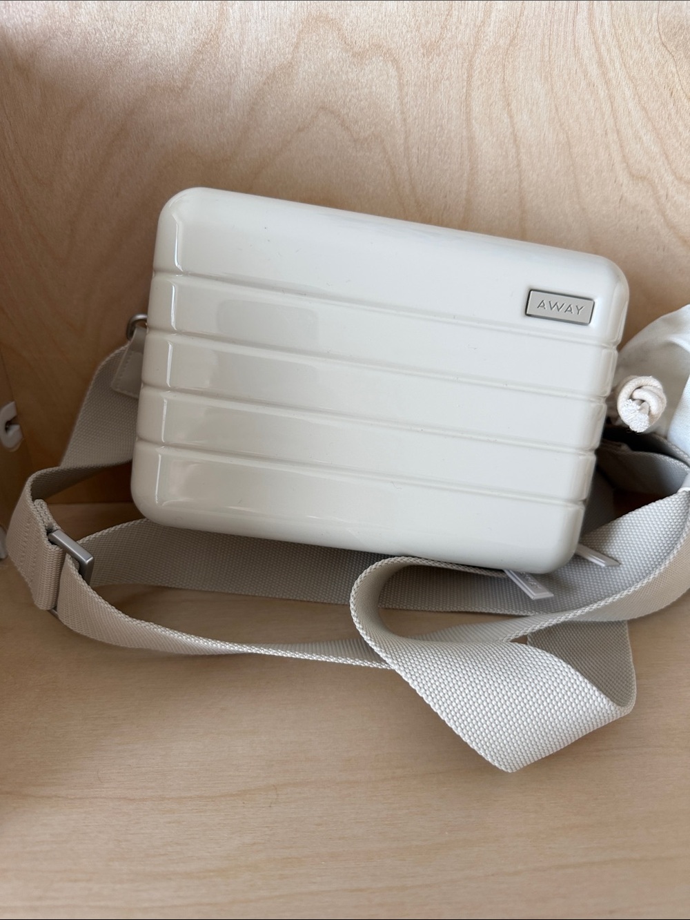 Away Small Hard-Shell Crossbody in Cream